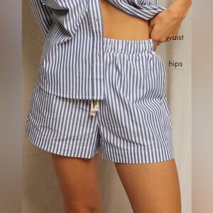 perfectwhitetee riley cotton poplin stripe short